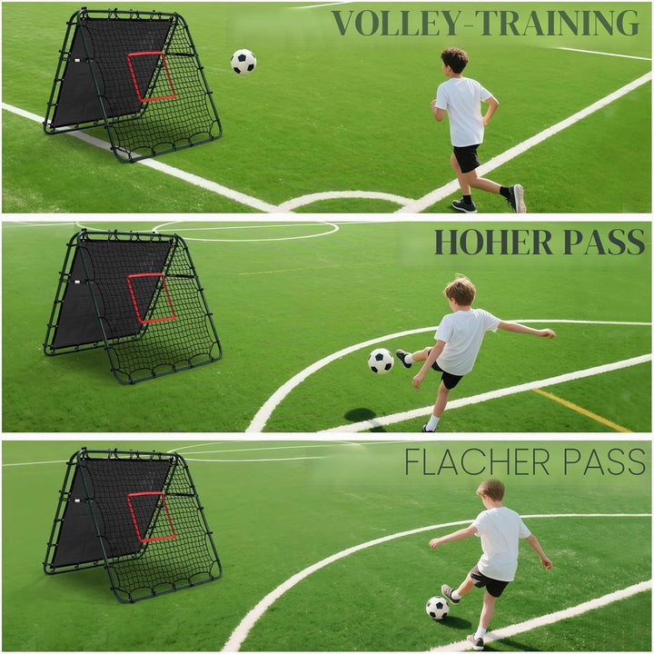 Doppelseitige Rebounder Net Fussball Training Ausrüstung, 100/120/180cm, Fussball Tor Kickback Ziel