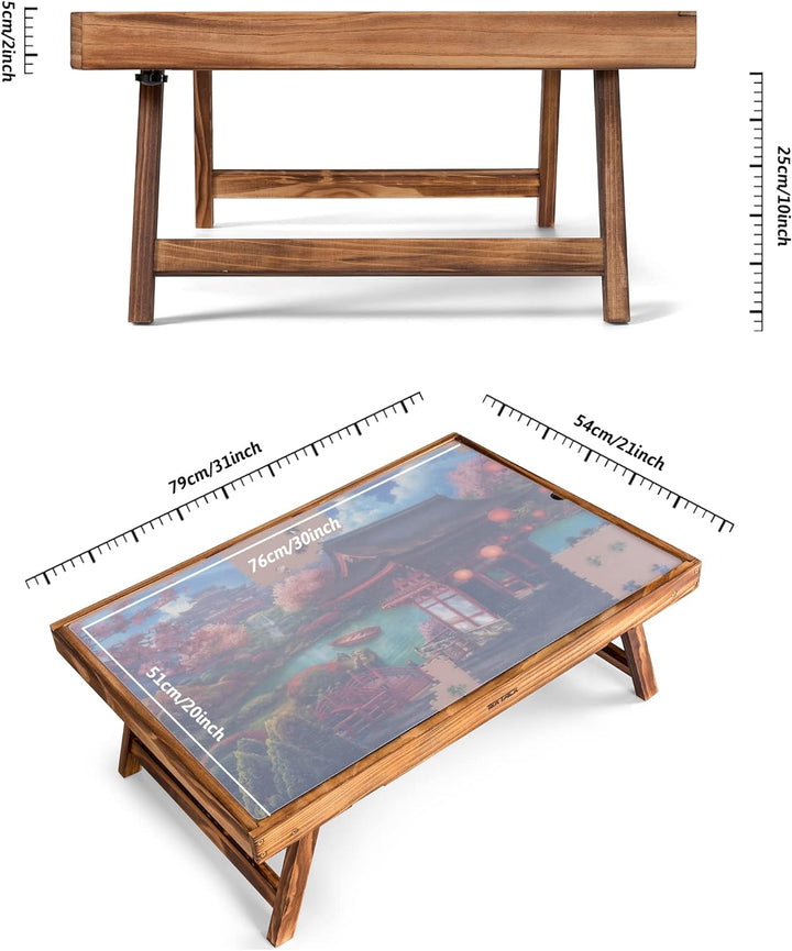 Tektalk Puzzletisch mit LED-Licht, Holzpuzzlebrett mit 5 verstellbaren Winkeln, Puzzletisch mit Klap