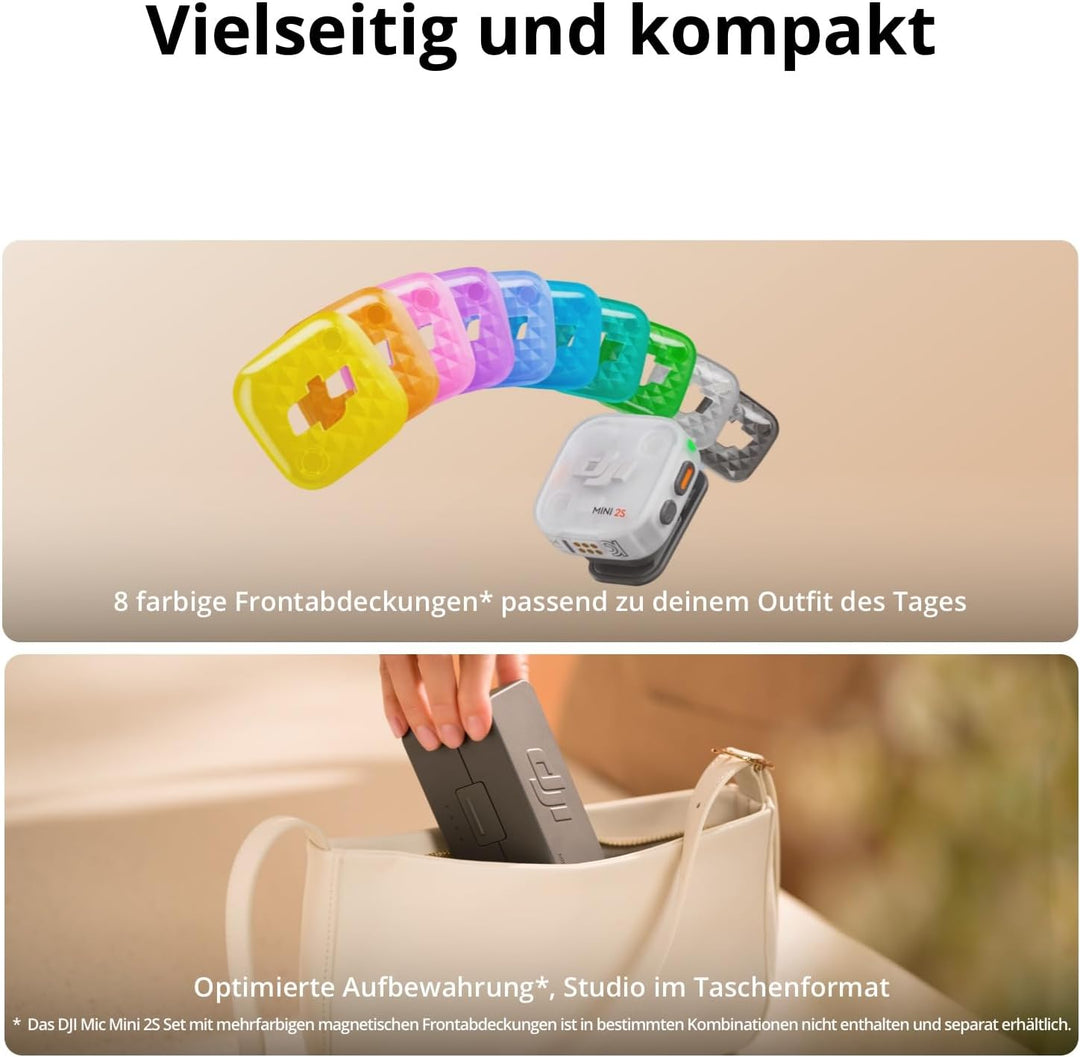 DJI Mic Mini 2S (2 TX + 1 RX + Ladeschale), KI-Geräuschunterdrückung Mic Mini 2S (2 Sender + 1 Empfä