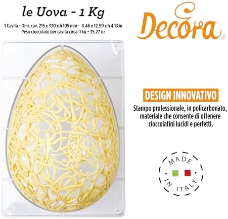 Decora 0050064 Profi-Form FÜR SCHOKOLADENEIER AUS Poly 1KG-1HOHLRAUM 330X215 MM, Polycarbonate, Durc