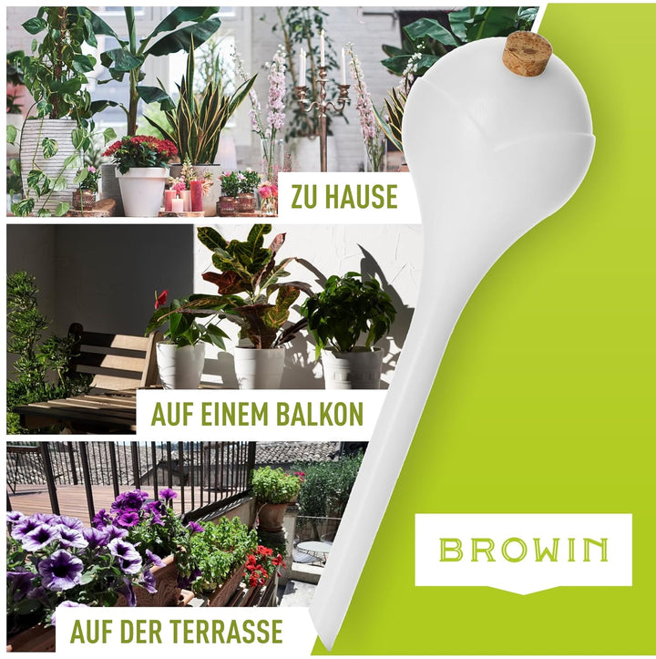 BROWIN® Bewässerungskugeln für Pflanzen mit Stöpsel | dosierte Bewässerung | Automatische Bewässerun