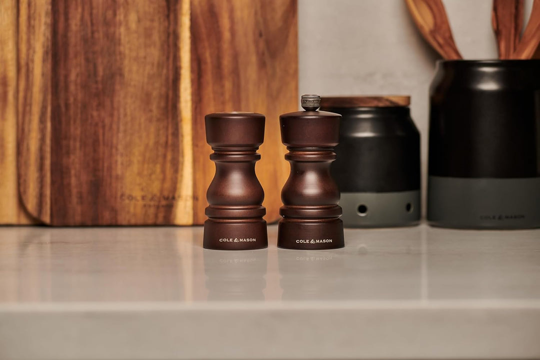 Cole & Mason London Salz- und Pfefferstreuer & Mühlen-Geschenkset, 130 mm / 5" Mühle aus Schokoladen