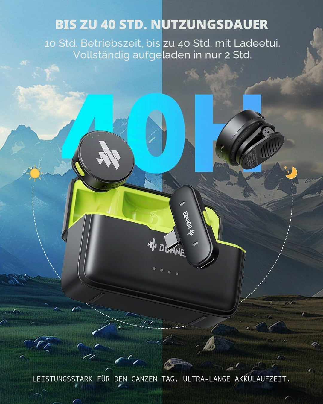 Donner Kabelloses Lavalier-Mikrofon mit Typ C für iPhone 15, Plug-Play-Ansteckmikrofon für iOS und A