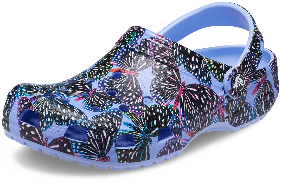 Crocs Unisex Classic Printed Floral ClogsHolzschuh 40/42 EU Moon Jelly Multi Butterfly, 40/42 EU Moo