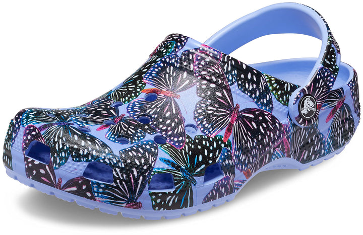 Crocs Unisex Classic Printed Floral ClogsHolzschuh 40/42 EU Moon Jelly Multi Butterfly, 40/42 EU Moo