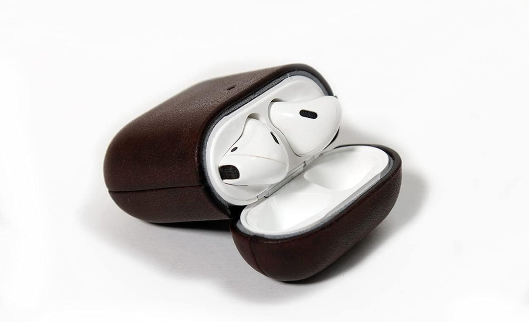 AirPod Pro Case, Hülle für AirPods - Pflanzlich Gegerbtes Leder Handmade in Germany Dunkelbraun (Air