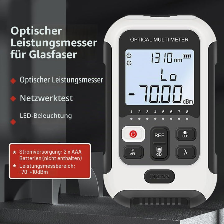 Glasfaser Leistungs Messer, 3 In 1 FTTH Glasfaser Tester Mit Optisches LeistungsmessgeräT, Netzwerkk