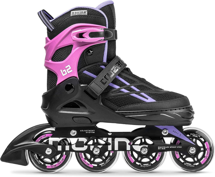 Movino Inline Skates Cruzer B3 Verstellbare Rollschuhe Damen Mädchen Jungen Inliner für Erwachsene m