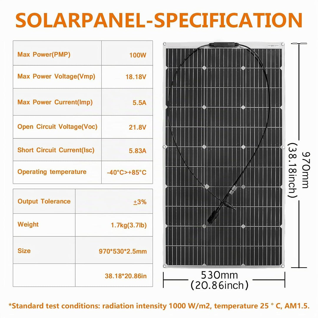 400W 12V Flexibel Solarpanel 4x100W 18V Monokristalline Photovoltaik Solarmodule für Batterien, Wohn