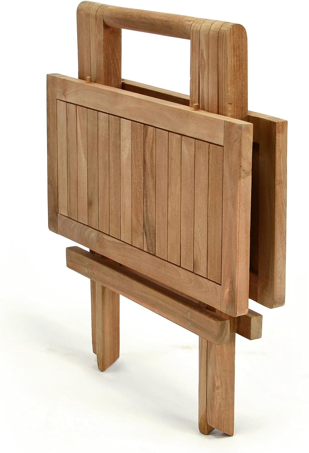 Divero Kindertisch Beistelltisch Balkontisch Teak Holz Tisch für Terrasse Balkon Garten – eckig wett