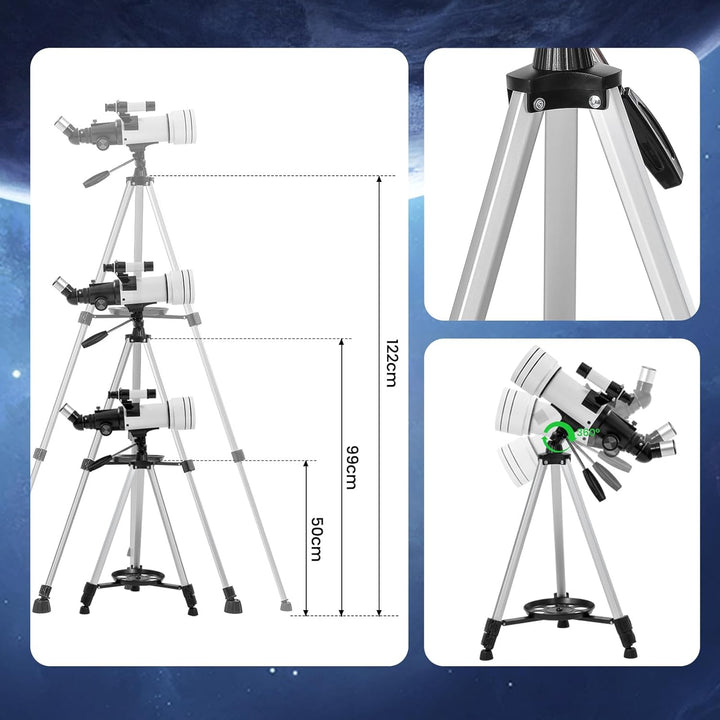 ClaeroruA Teleskop Astronomie,70mmTeleskope für Kinder und Erwachsene Anfänger,Astronomisches Refrak