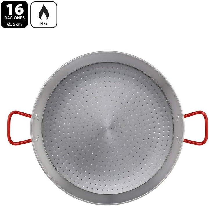 Metaltex - Paella-Pfanne aus poliertem Stahl, 16 Rationen, 55 cm Poliert 16 Raciones, Poliert 16 Rac