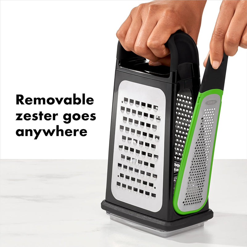 OXO GG BOX GRATER WITH REMOVABLE ZESTER Box Grater with Zester, Box Grater with Zester