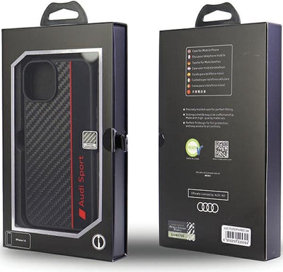Audi Sport Handyhülle - Kompatibel mit iPhone 14 - Stossabsorbierende Hülle mit Carbon - mit präzise