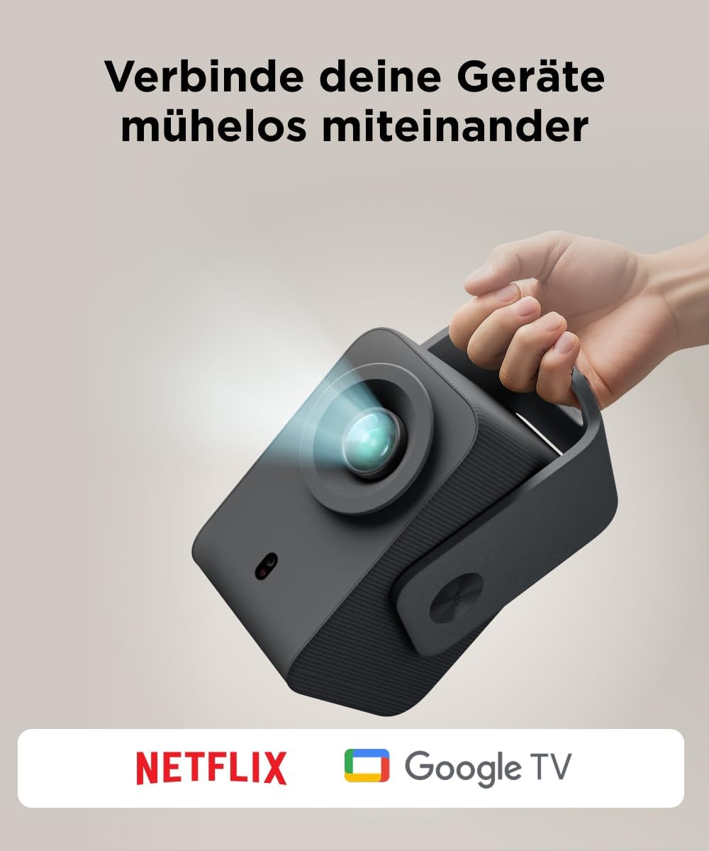 TCL C1 GTV Mobiler Projektor, Native 1080p-Auflösung, Gimbal integriert, Lizensiert von Netflix, WLA