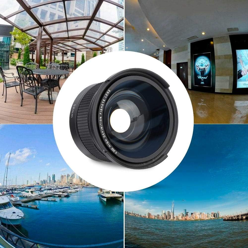 Tosuny 52mm 0.35X Weitwinkel Fisheye Objektiv mit Objektivdeckel Aufbewahrungstasche Universal für C