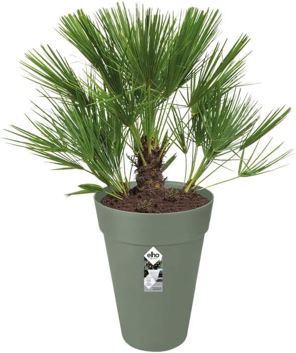 elho Loft Urban Rund Hoch 35 - Blumentopf für Aussen - Ø 33.5 x H 45.3 cm - Grün/Pistazien Grün