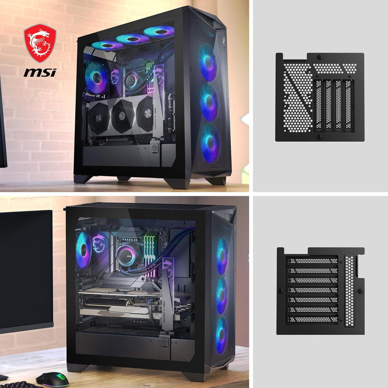 MSI MPG GUNGNIR 300R Airflow Mid-Tower PC-Gehäuse - E-ATX Unterstützung, Grafikkartenständer, schalt