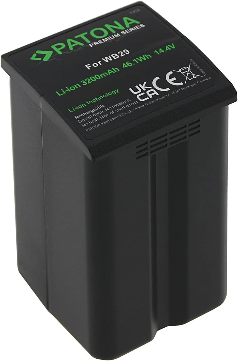 PATONA Premium WB29 Akku (3200mAh LG Zellen) kompatibel mit Godox AD200 AD200 Pro