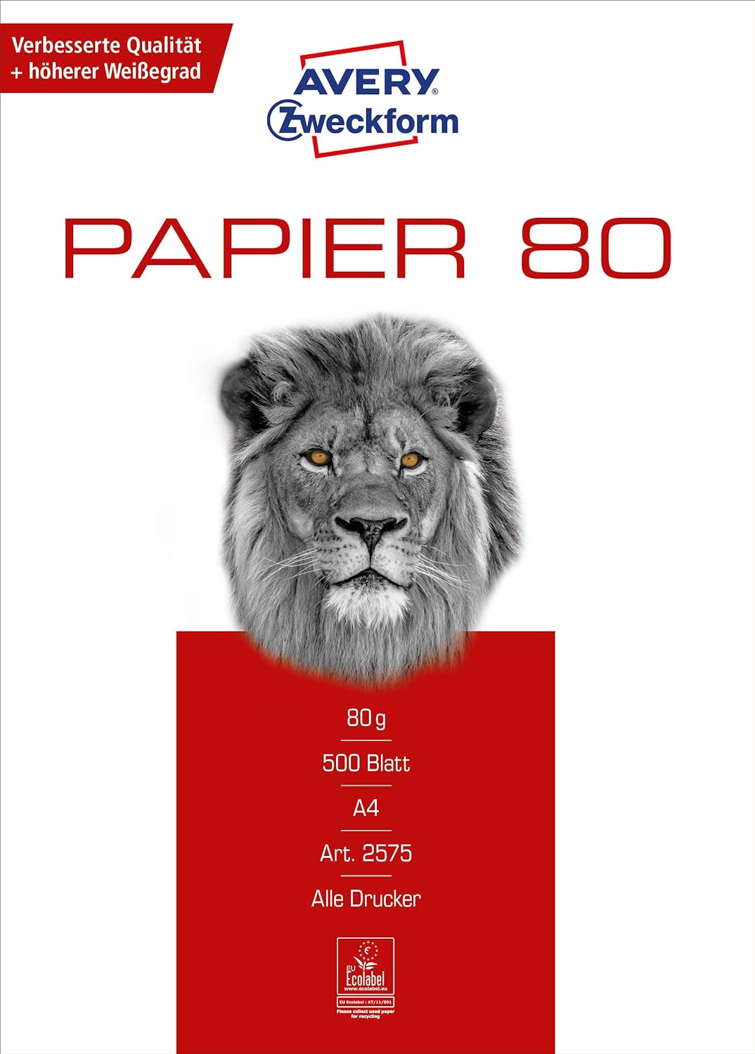 AVERY Zweckform 2575 Drucker-/Kopierpapier 1 Box mit 5 Pack, weiss & 2566 Drucker-/Kopierpapier 1 Pa