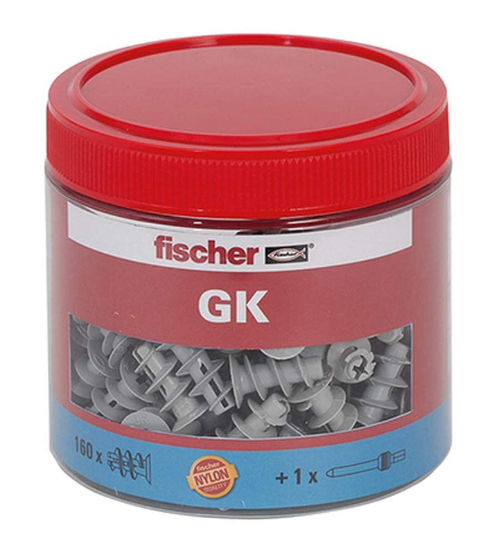 fischer Gipskartondübel GK Dose, starker Gipskarton-Dübel, selbstschneidendes Gewinde, einfache Mont