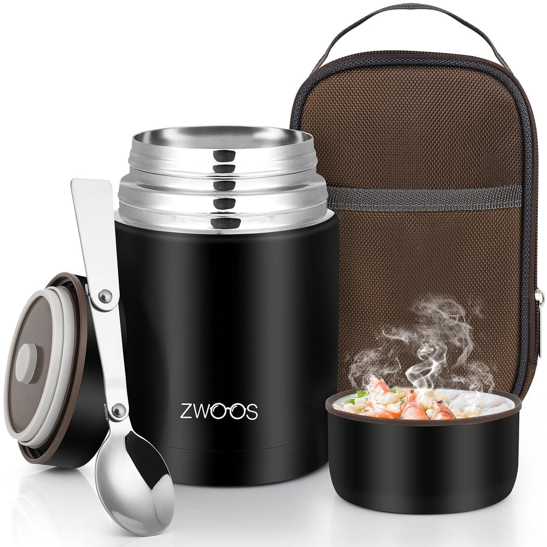 ZWOOS 800 ml Thermobehälter für Essen, 316 Edelstahl Wärmebehälter für speisen, Auslaufsicher Thermo