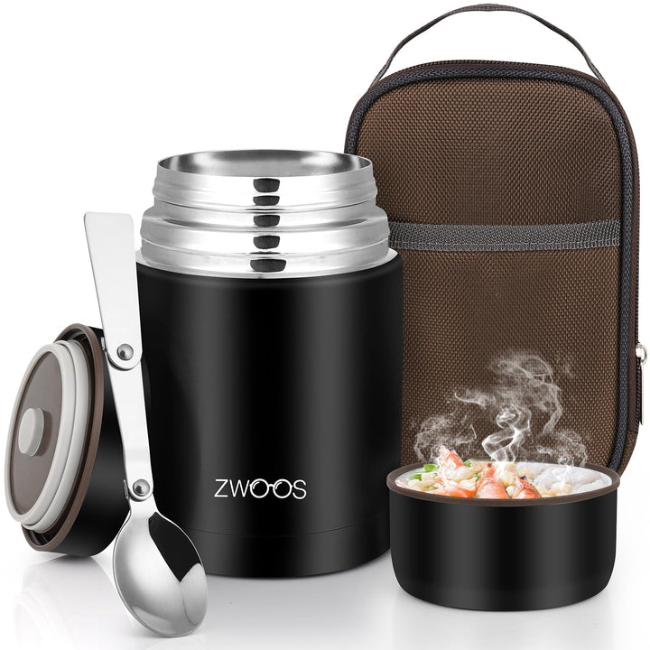 ZWOOS 800 ml Thermobehälter für Essen, 316 Edelstahl Wärmebehälter für speisen, Auslaufsicher Thermo