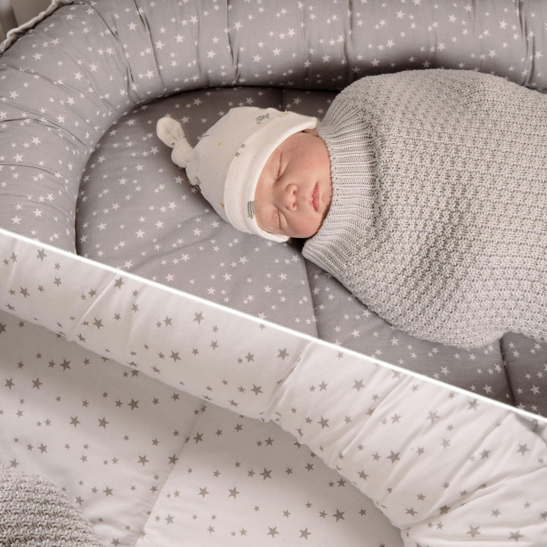 PaLulli 120x60 cm Babynest Babynestchen XXL Babykokon 2seitig 100% Baumwolle Kissen Nestchen für Bab