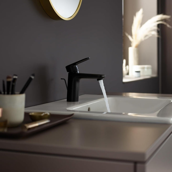 hansgrohe Vernis Blend - Waschtischarmatur mit Zugstangen-Ablauf, Wasserhahn Bad mit Auslauf Höhe 88