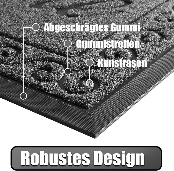 Yimobra Fussmatte Aussen, 75 x 43 cm, rutschfest, Wetterfest, Waschbar, Wellcome Schmutzfangmatte fü