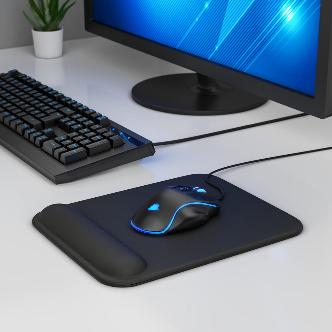 CSL-Computer TITANWOLF - Gaming Maus 12400 DPI mit RGB Beleuchtung, 8 programmierbare Tasten, Ergono