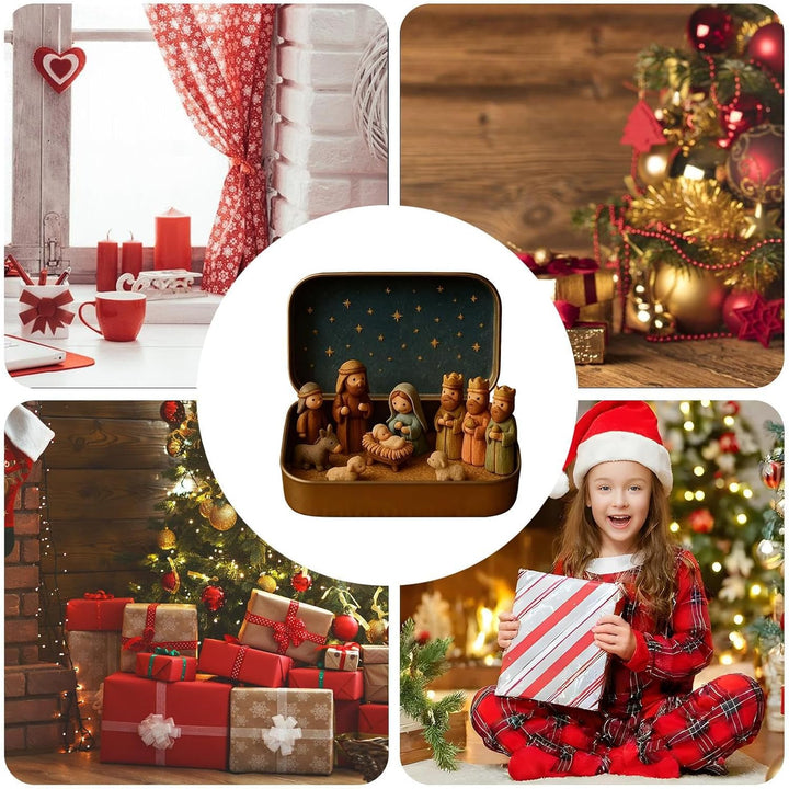 Weihnachtskrippe Komplettset, Krippenfiguren Set, Weihnachtskrippe Figuren Holz, Krippe Weihnachten,