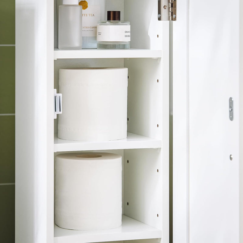 SoBuy FRG177-W Freistehend weiss Toilettenrollenhalter Toilettenpapieraufbewahrung Badregal Toilette