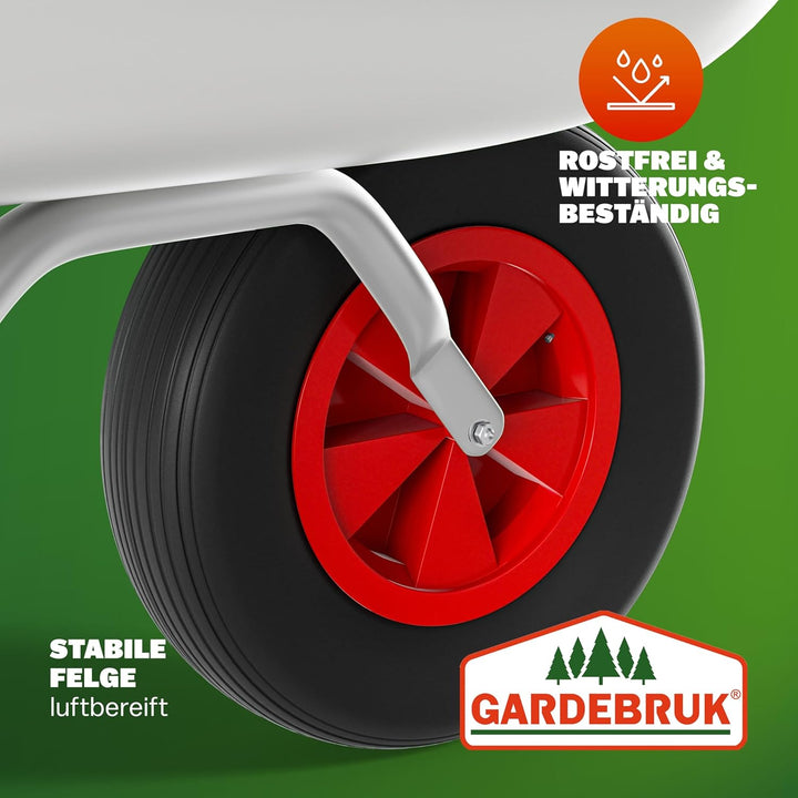 GARDEBRUK® Schubkarre Scheibtruhe Bauschubkarre 80L verzinkt leicht 80kg Belastbarkeit Gummigriffe G