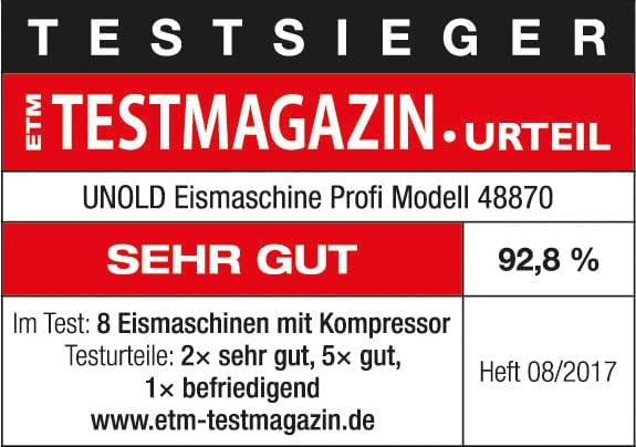 Unold 48870 Eismaschine Profi mit Kompressor, Volumen für 2 L Eiscreme, elegantes Edelstahlgehäuse,