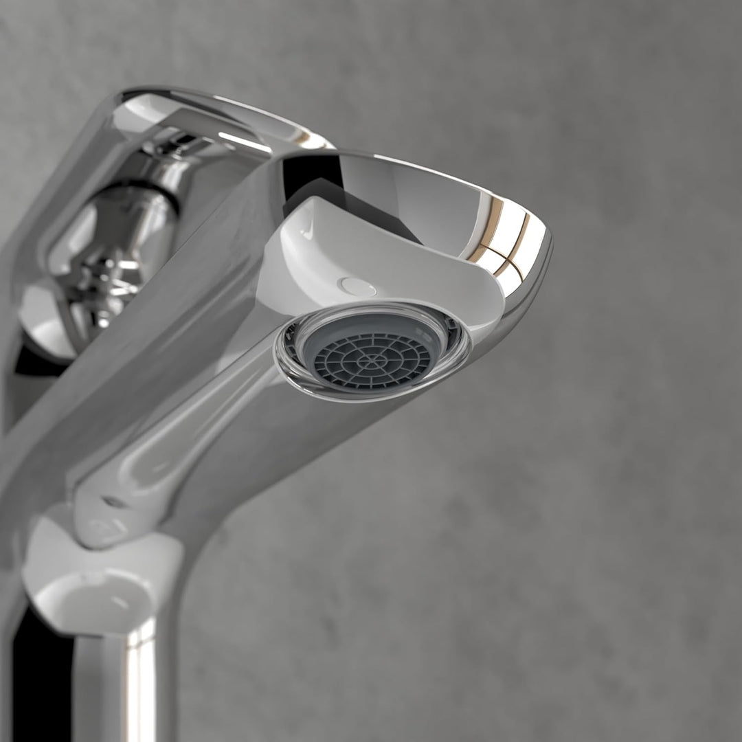 Villeroy & Boch O.novo Waschtischarmatur, Wasserhahn Bad mit Zugstange und Keramikkartusche, Waschbe