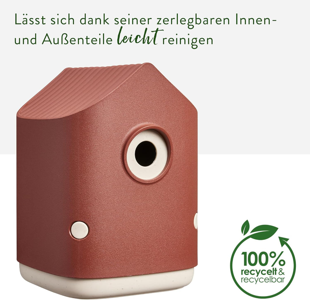Elho Cosy Bird House 18cm - Vogelhaus - für über 11 Arten - 100% Recyceltem Plastik - L17.6 x B18 x