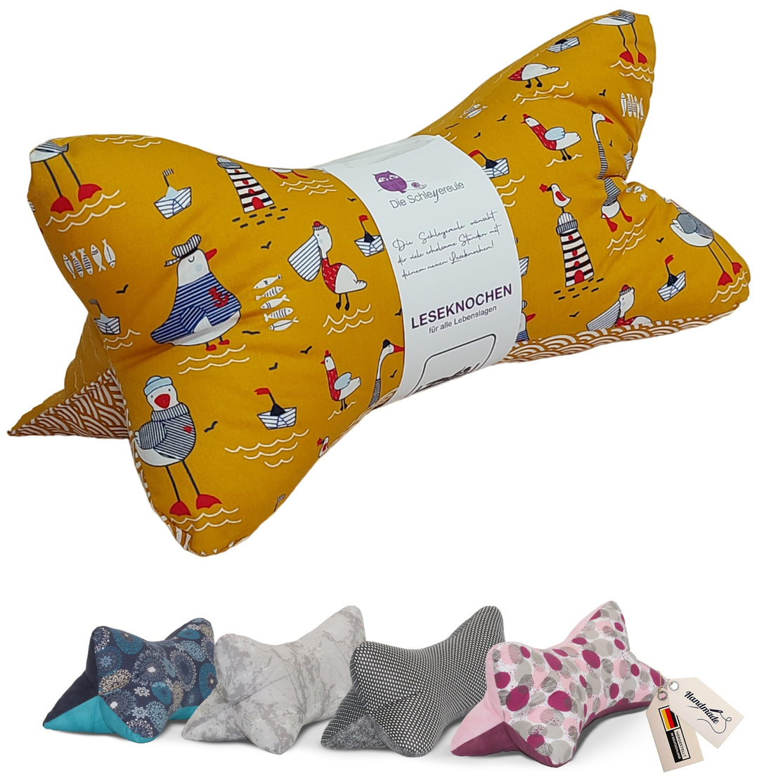 Leseknochen maritim Nackenkissen Handmade in Deutschland, waschbar und hochwertig verarbeitet, als N
