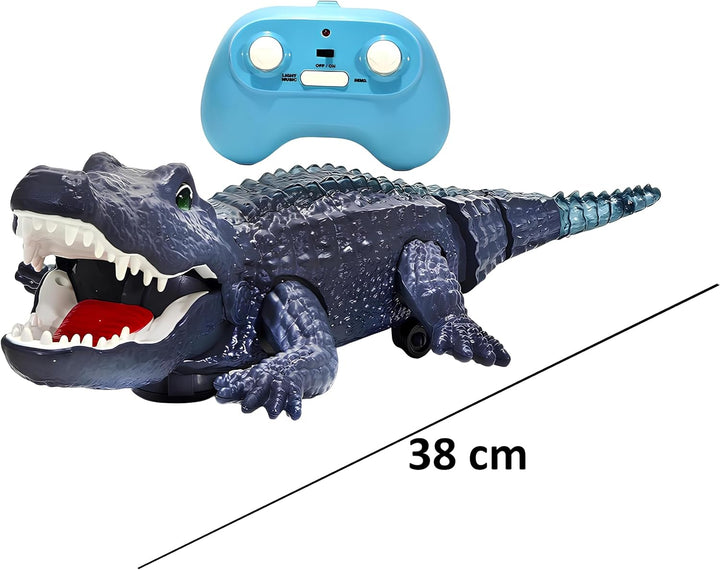 Ferngesteuertes Krokodil, gross, 38 cm, Riesen-Alligator mit Musik, realistische Geräusche, Gehen, d