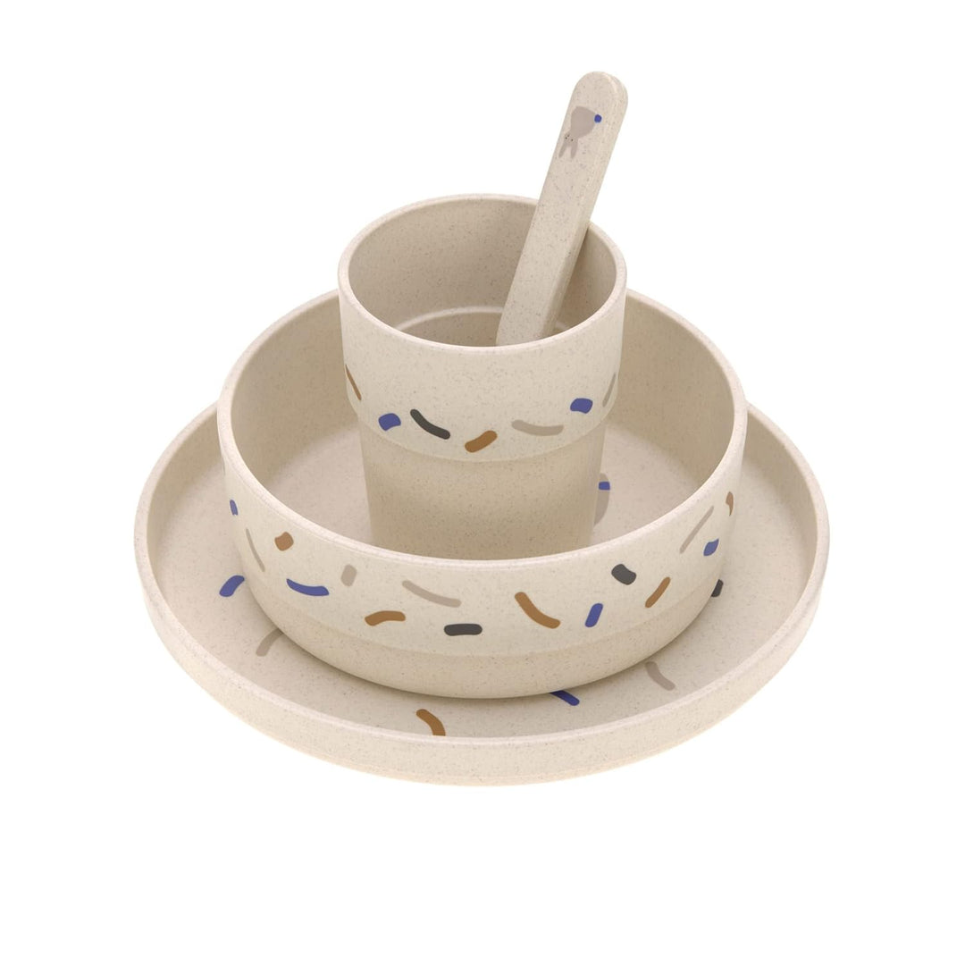 LÄSSIG Kindergeschirr Set (Teller, Becher, Schälchen, Löffel) ohne , BPA-frei, für Spülmaschine und