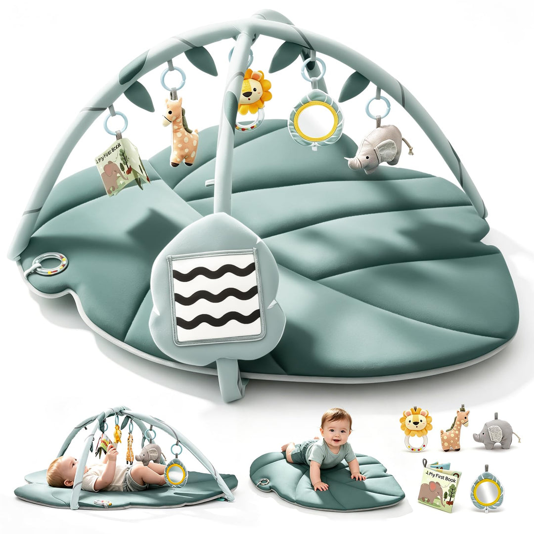 Spielmatte Baby mit Spielbogen, Vanplay Spieldecke Baby mit Bogen, Rutschfest Spieldecke Greifspielz