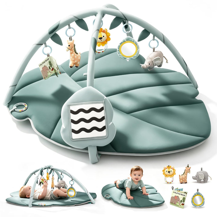Spielmatte Baby mit Spielbogen, Vanplay Spieldecke Baby mit Bogen, Rutschfest Spieldecke Greifspielz