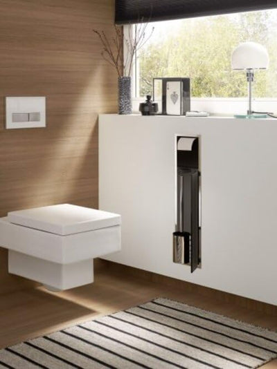 Emco Asis 150 Unterputz-Schrankmodul für das Gäste-WC, Badezimmerschrank als Toilettenpapierhalter,