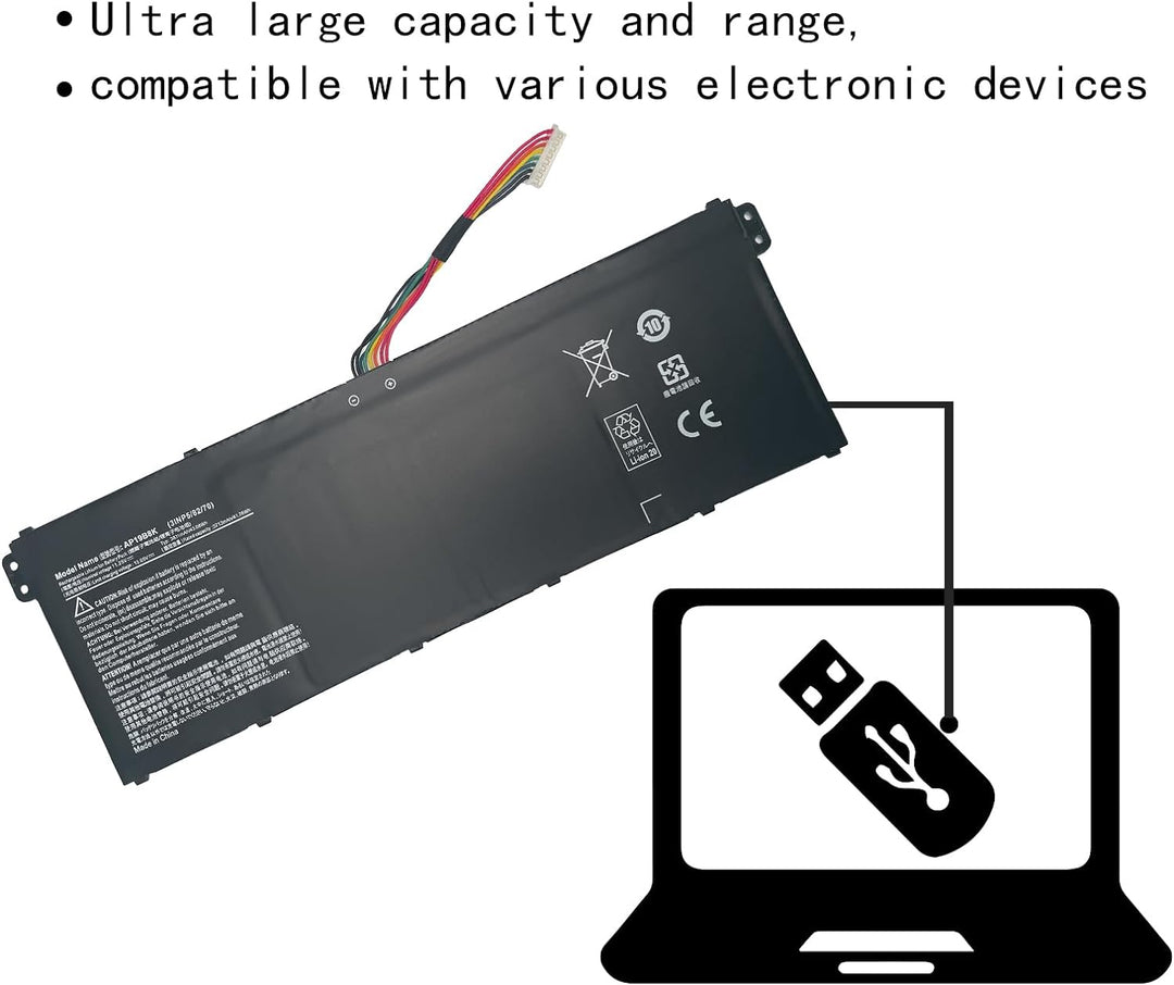 AP19B8K 3INP5/82/70 Laptop Akku kompatibel mit Acer Aspire A315-23 A315-58 A317-52 A317-53 A514-53 A