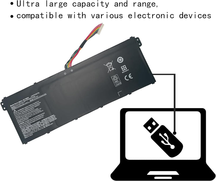 AP19B8K 3INP5/82/70 Laptop Akku kompatibel mit Acer Aspire A315-23 A315-58 A317-52 A317-53 A514-53 A