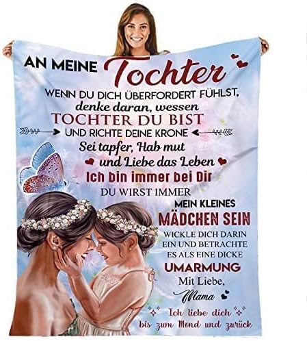 Kuscheldecke für Meine Tochter, An Meine Tochter Decke von Mama, Mutter Tochter Decke mit Spruch Deu