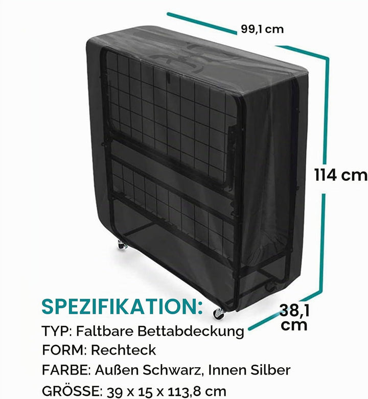 Zustellbett-Aufbewahrungshülle, Klappbett-Aufbewahrungshülle mit Reissverschluss, wasserdichte Unive