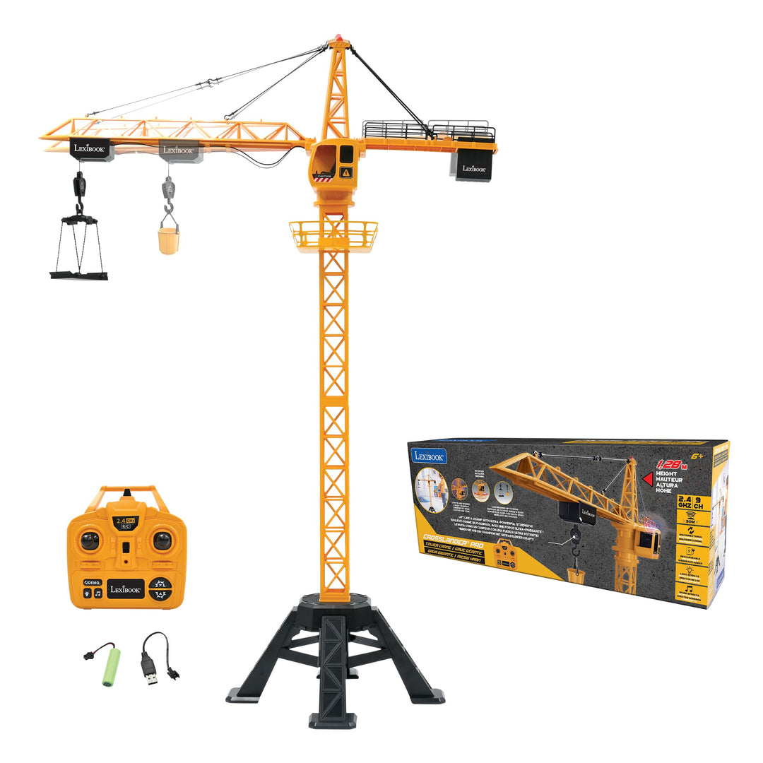 Lexibook, Crosslander® Pro, RC-Kran, Riesiger Ferngesteuerter Kran, Höhe 1,28 m, Hebt bis zu 500g, M