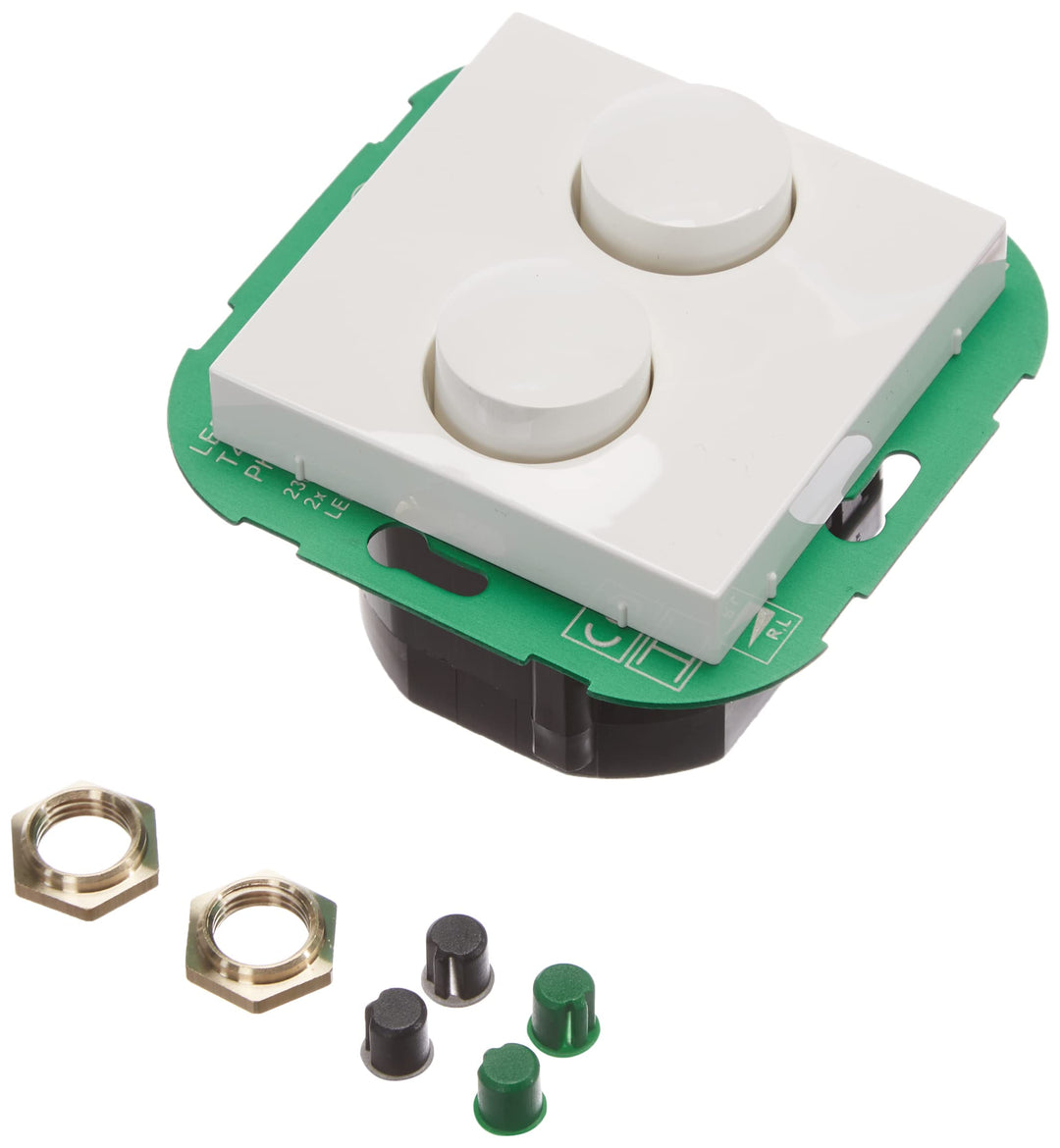 EHMANN 4295x0700 T42.07 Unterputz-Doppeldimmer mit Abdeckung 55x55, Phasenanschnitt, 230 V, 50 Hz, L