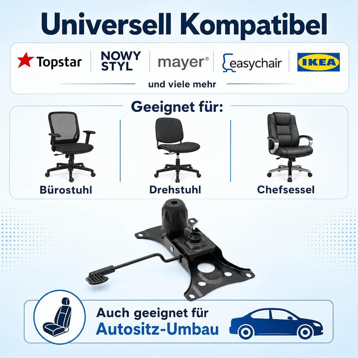 Metall Sitz Mechanik Bodenplatte Platte Sitzmechanik Wippfunktion HöHenverstellung FüR BüRostuhl Loc